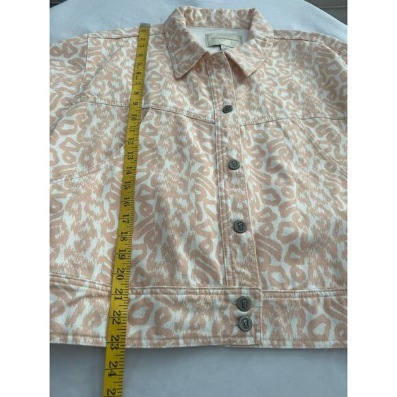 Pilcro Light Pink Leopard Print Jean Jacket - Picture 9 of 10